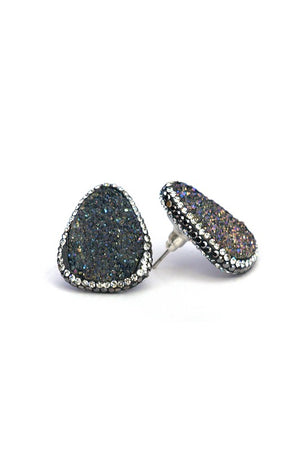Solitaire Black Round Stud Earrings - 92.5 Silver - Black Brilliant Zi –  HighSpark